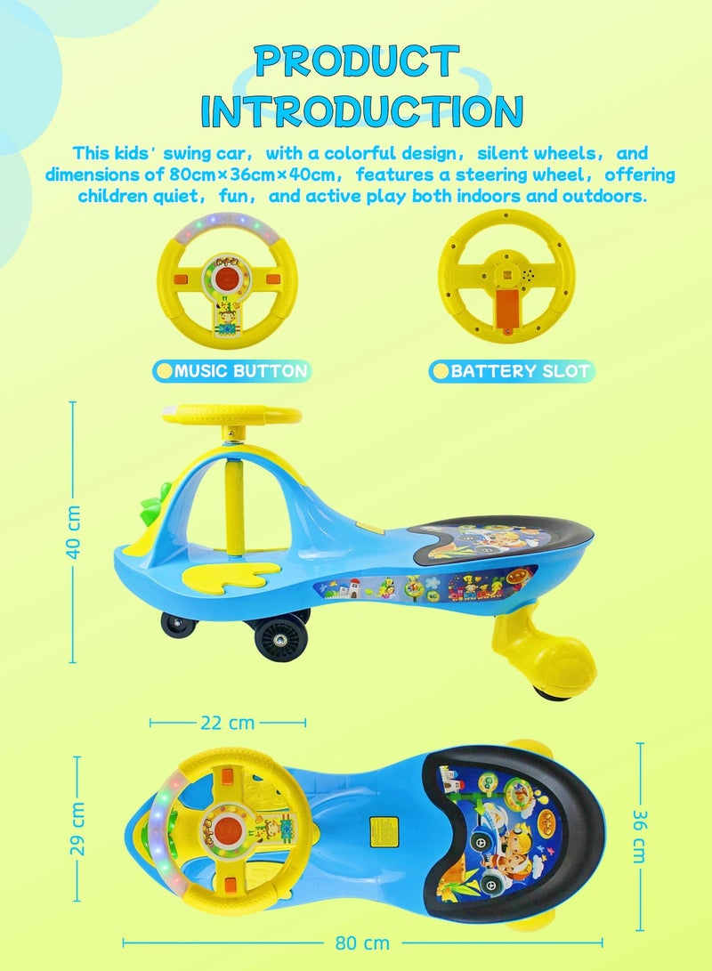 إيزي فيتشور سيارة تويستر ماجيك ويجل للأطفال، سيارة متأرجحة مع موسيقى، لعبة ركوب ممتعة للأطفال الصغار من الأولاد والبنات - Image 2